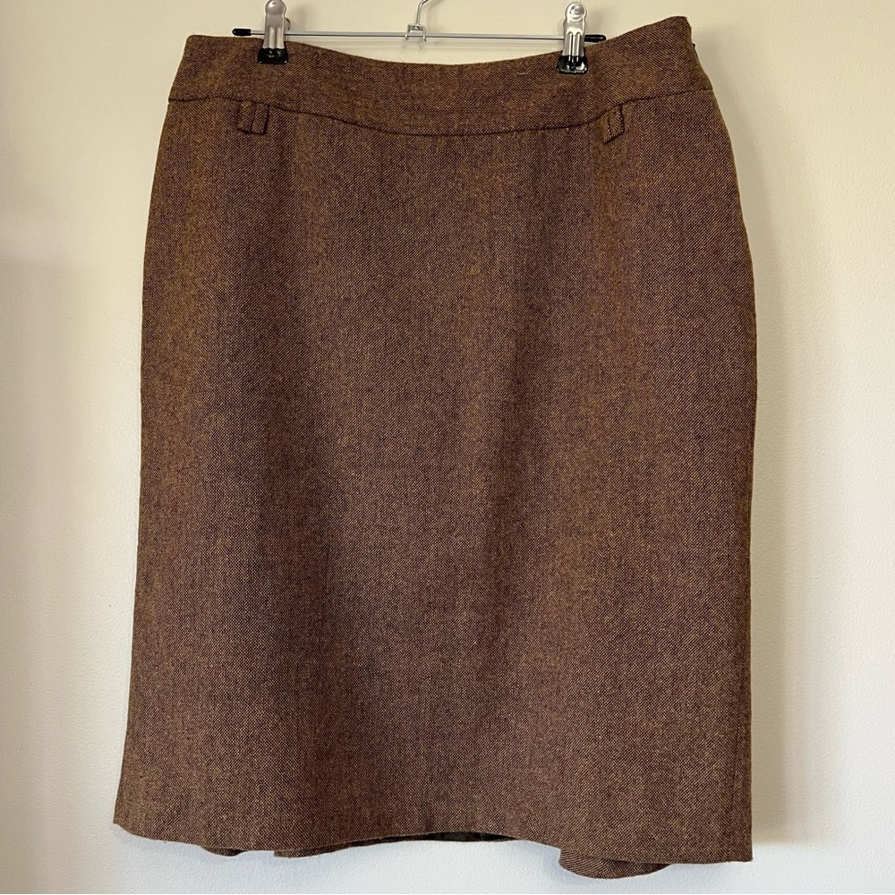 Zara Basic Twill Pencil Skirt Wool Blend Size 10 Office Timeless Academia 90s